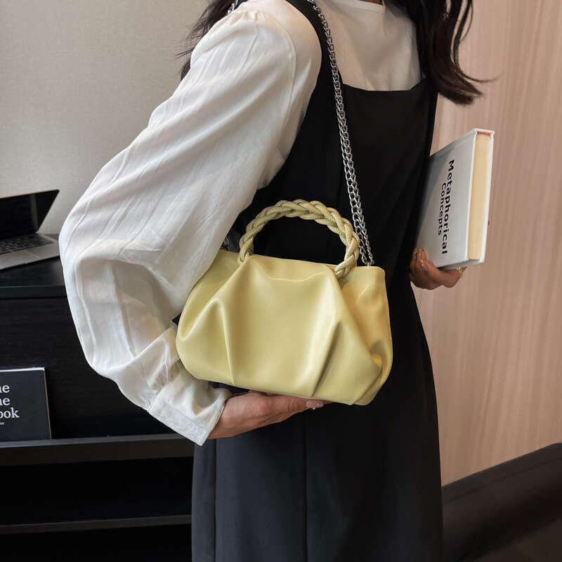 Foreign Trade Popular Bag Women's Summer New Fashionable Pleated Cloud Chain Single Shoulder Crossbody Versatile Handbag