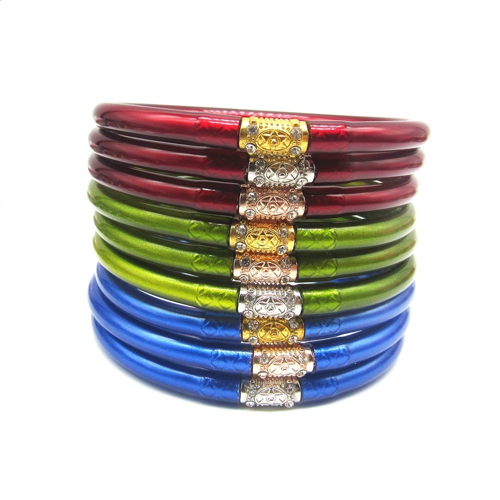 Bilandi Fashion Jewelry Soft Bracelet High Quality Plastic Tube Inner Glitter Gold Color Bracelet Bangle For Women Gift 240914