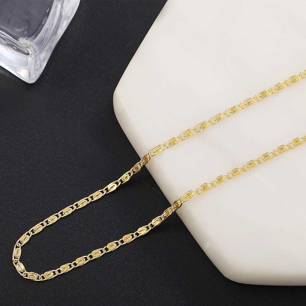 925 sterling silver 16/18/20/22/24 inch gold 2MM chain necklace suitable for fashionable wedding gifts and jewelry for women and men W241230
