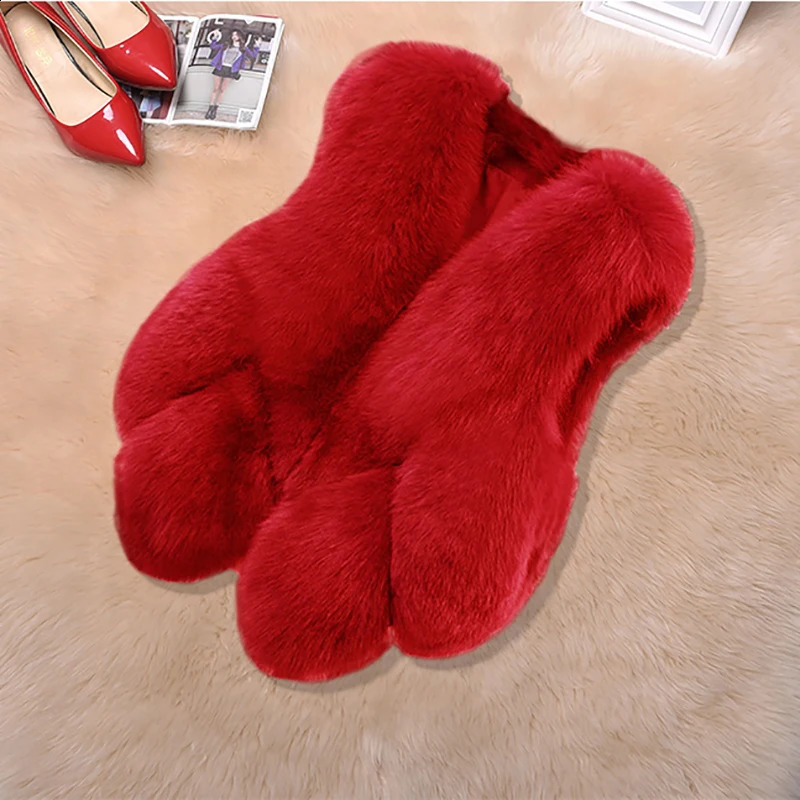 Winter Girls Faux Fur Vests Solid Warm Children Waistcoats Kids Sleeveless Jackets Coats Baby Girls Fox Fur Coat 241230