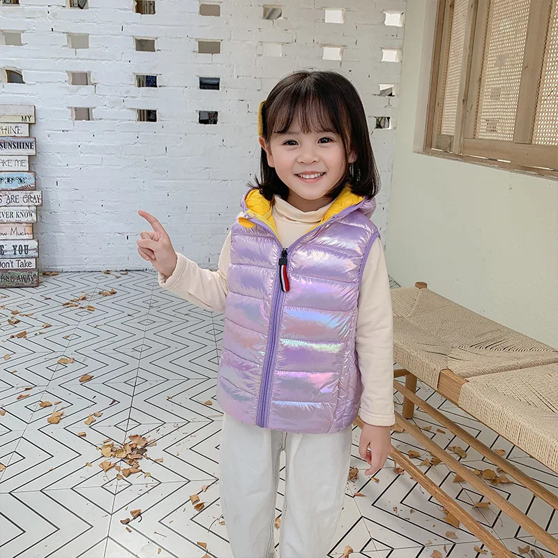 Hooded Child Waistcoat Children Outerwear Kids Jackets Warm Cotton Baby Boys Girls Vest For Spring Autumn 3-14 Years Old 241230