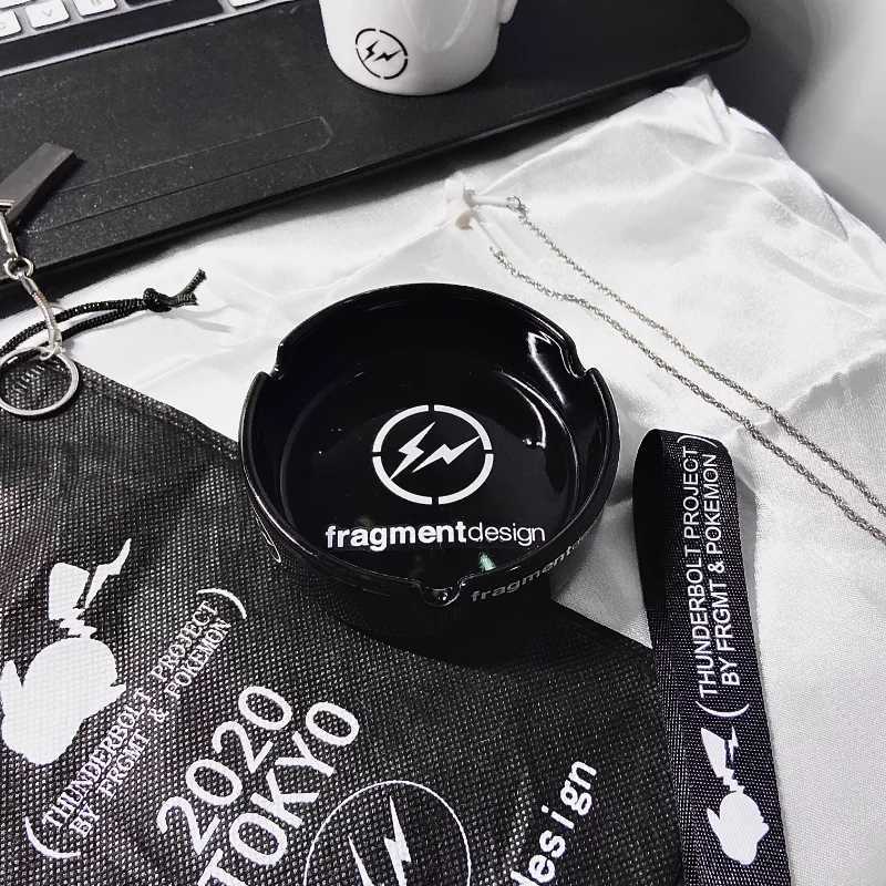 Hiroshi Fujiwara Ashtray Personalized Home Luxury and Atmospheric Retro Black and White Ceramic Ashtray Accessories Y241230