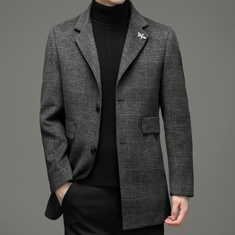 3605 Elegant Men's Wool Blazer with Two Buttons - Perfect for Office Wear