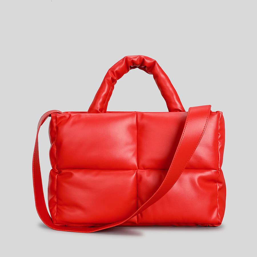 Women's Bags Handbag Fashion Leather Padded Tote For Women Designer Quilted Handbags Soft Pu Shoulder Bags Down Cotton Winter Bag Big