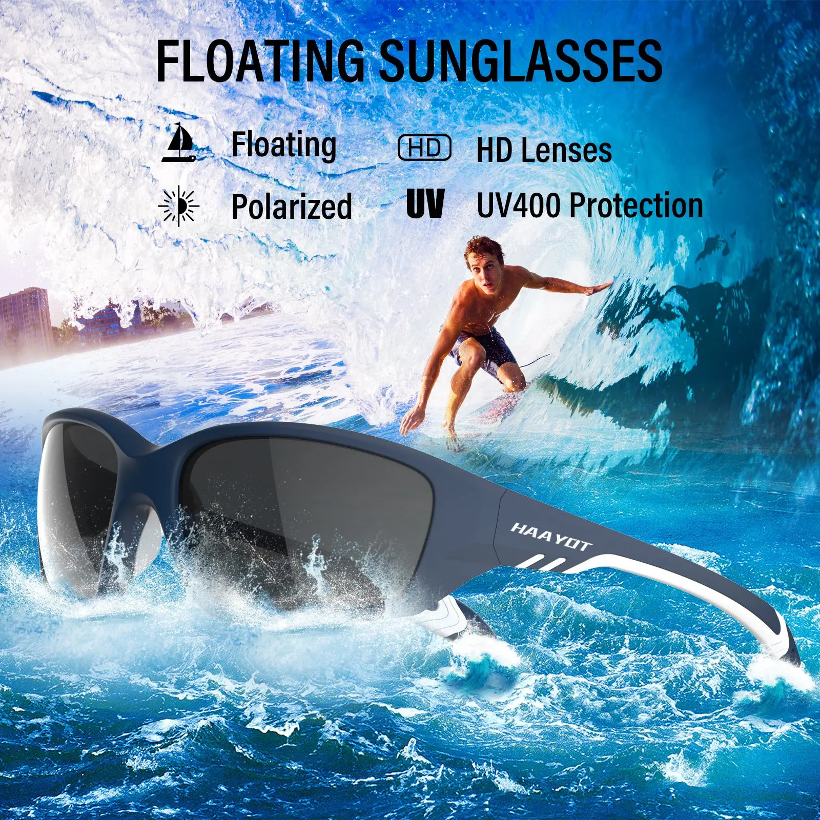 Polarized Floating Sunglasses for Men and Women Sports Fishing Eyewear Fishing Glasses LightweightRunning Material 241230