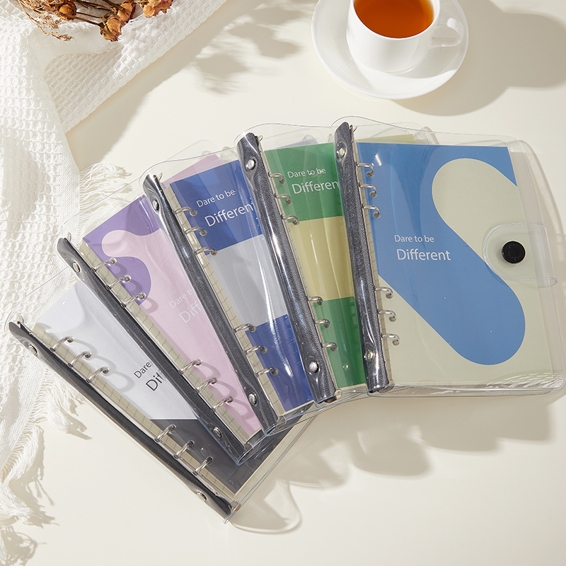 Versatile A5 Clear PVC Binder Case with Easy-Remove Backing Ideal Organizer for Journals and Planners