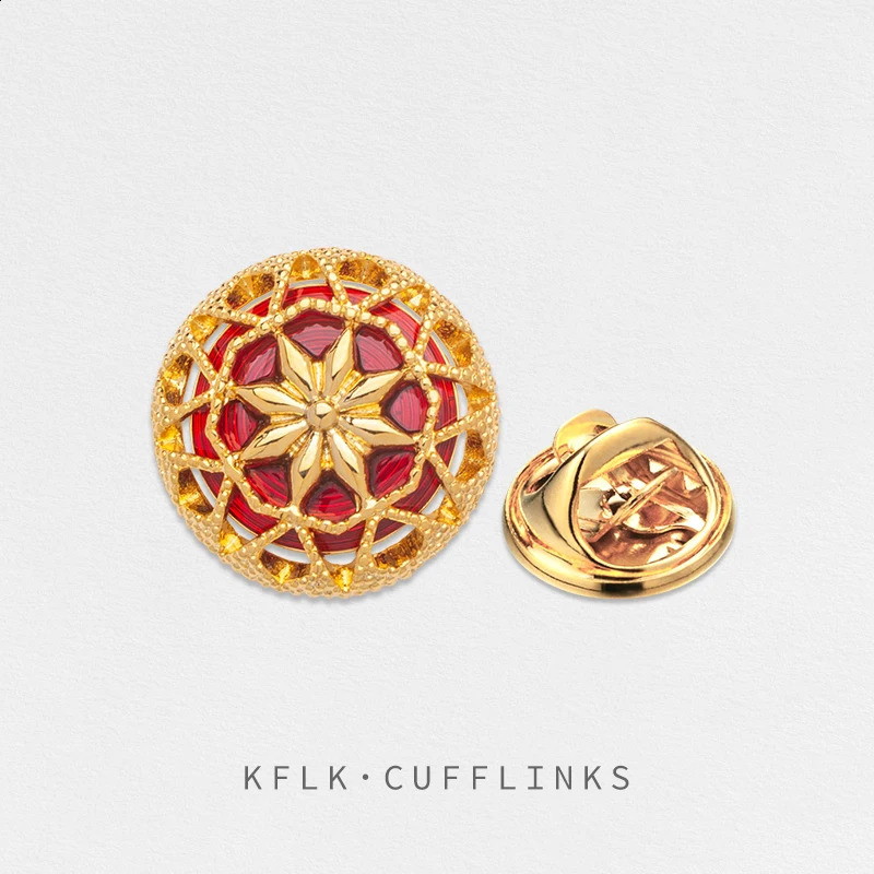 KFLK Fashion Hollow Out Brooch Pins Exquisite Brooches For Women Mens Costumes Badge Brooch Jewelry Wholesale 241230