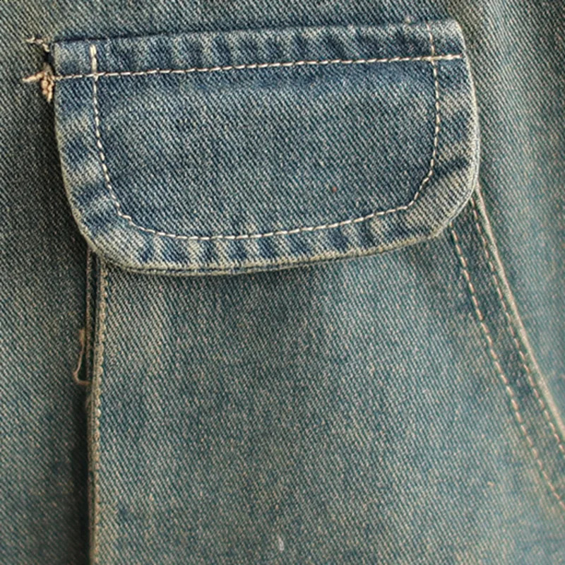 #1437 Autumn Winter Vintage Denim Jumpsuits Women Big Pockets Loose Wide Leg Jeans Jumpsuits Ladies Denim Overalls Sleeveless 241230