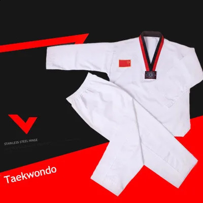 Traditional White Taekwondo Uniform Unisex Children Adult Suit Karate Judo Dobok WTF Karate Clothes Long Sleeve Fitness Training 241230