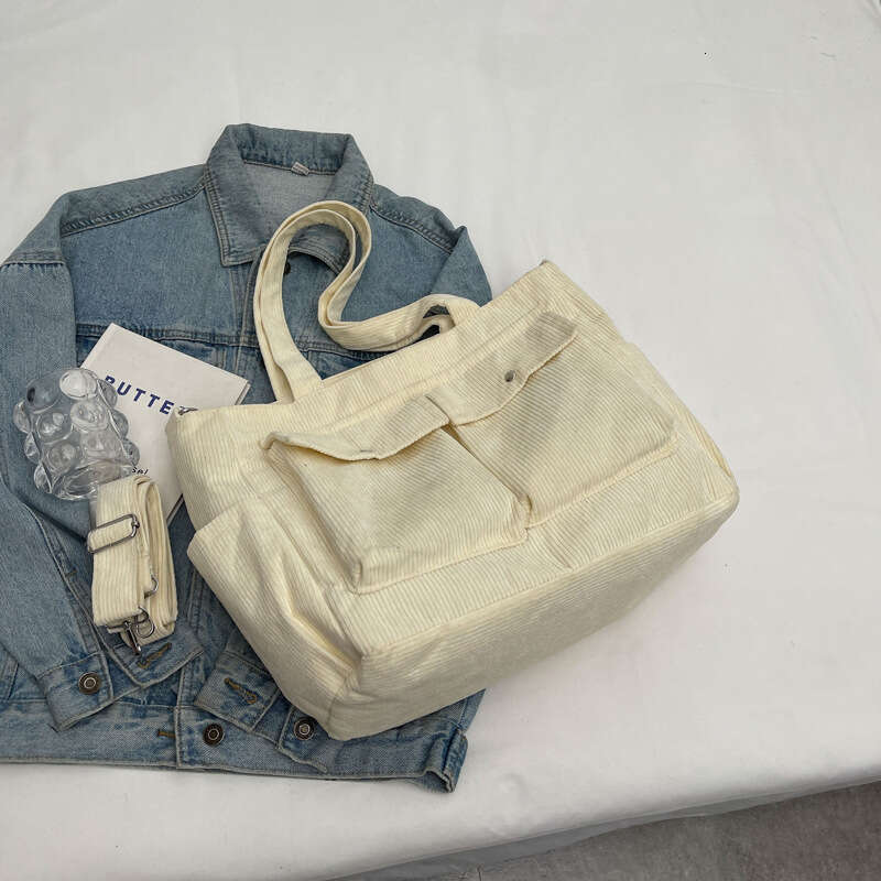 New Large Capacity Striped Niche And Versatile Casual Shoulder Korean Version Commuting Tote Bag, Crossbody Bags