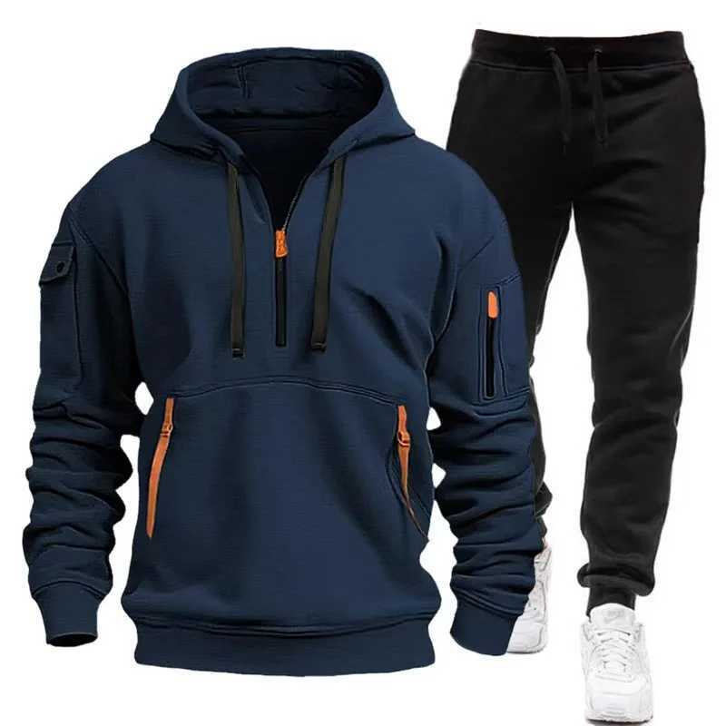 2024 New Sportswear Plus Pants Sweatshirt Wool Zipper Two Size Mens Hoodie Track Set Zipper Hoodie S-3XL W241230