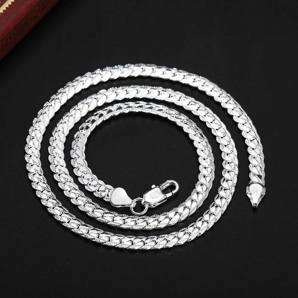 20-60cm 5mm Silver Luxury Brand Design Noble Necklace Chain Mens Fashion Wedding Engagement Jewelry W241230