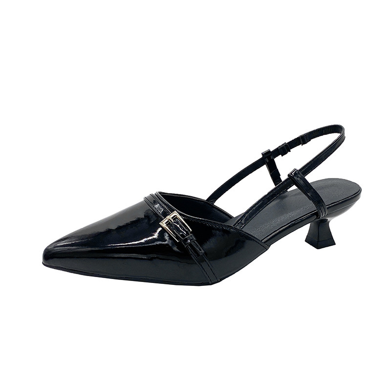 Women Dress Shoes Fashion High Heel Sandals Elegant French Gentle Style Triple Black Red Apricot fashion