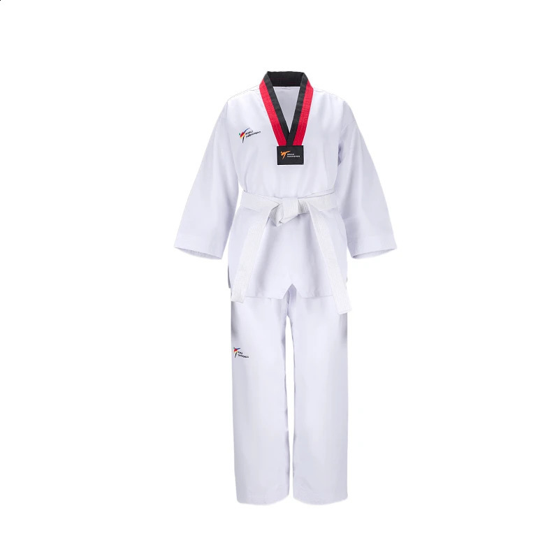TKD Customize Patten Clothing White Taekwondo Uniforms WTF Karate Judo Dobok Children Adult Size Unisex Long Sleeve Gi Uniform 241230