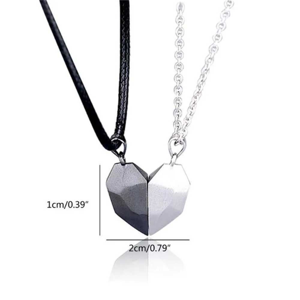 Charming couple heart magnetic necklace elegant Kravik zipper engagement wedding necklace anniversary gift W241230