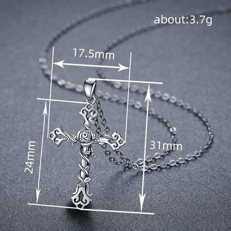 925 pure silver cross pendant necklace womens daily wearable jewelry fashionable and exquisite decorative gifts W241230