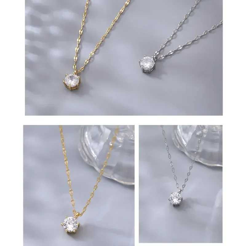 Silver Zircon Crystal Pearl Pendant Necklace Transparent Fishing Line 2024 Womens Exquisite Jewelry W241230