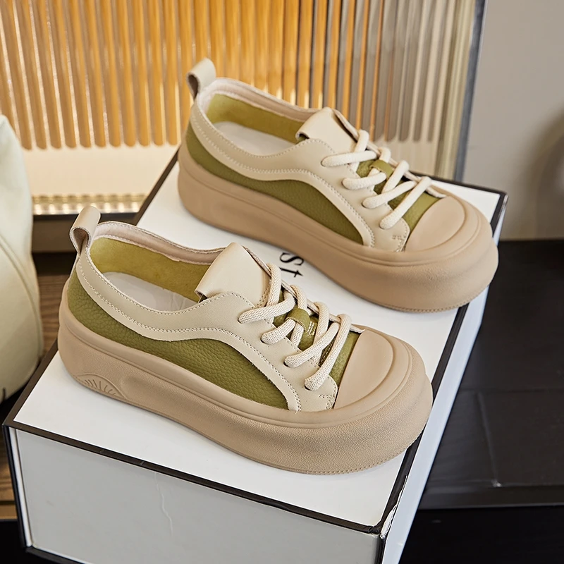 AIYUQI Flat-soled Women Sneakers Shoes Color Matching Comfortable Women's Shoes Fashionable Student White Shoes for Female