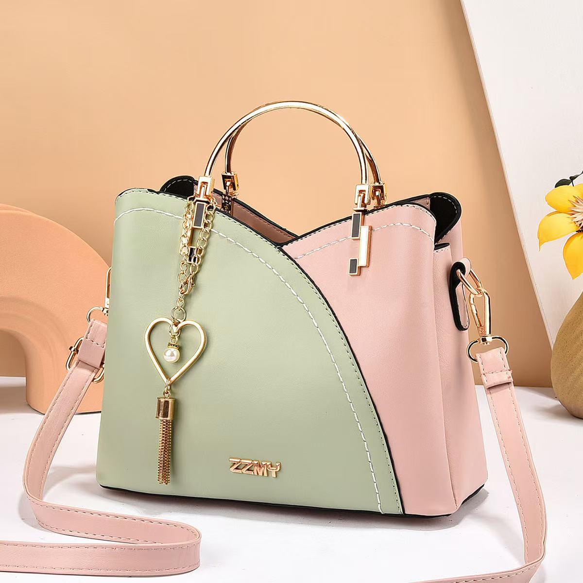 Women's Autumn Winter Litchi Pattern Crossbody Shoulder Bag with Adjustable Strap