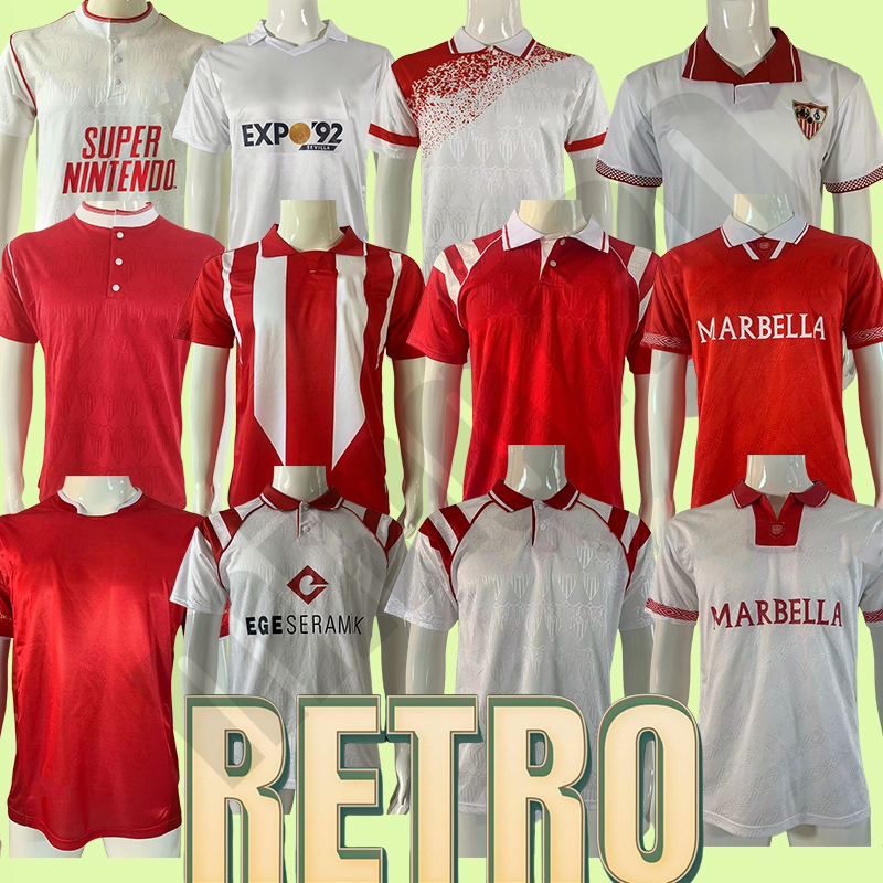Vintage Maradona Camiseta Futbol Retro Sevilla fc 1989 1990 92 93 94 95 96 Home white Away red Soccer Jersey fotball Tops men