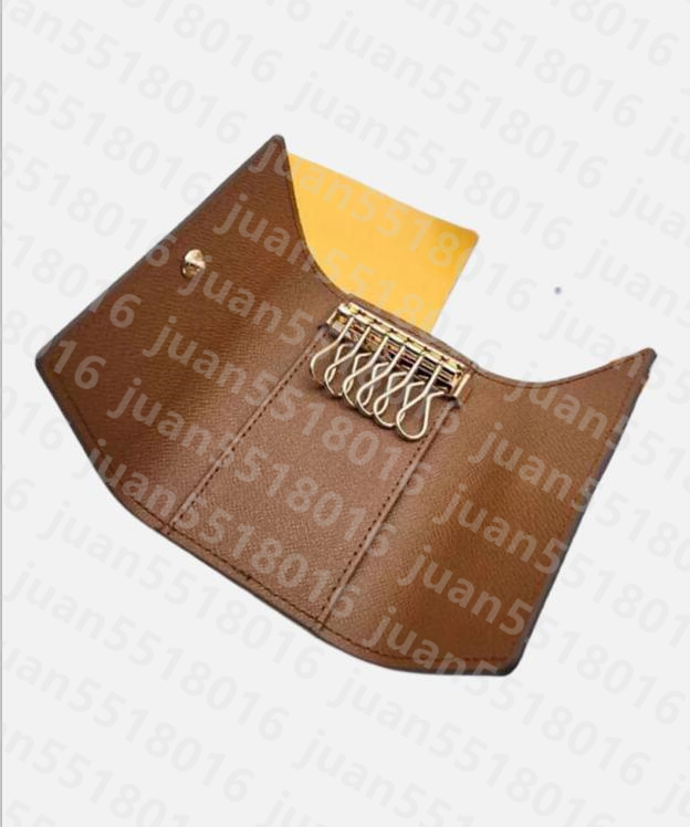 New Classic Designer Letter Wallet Keychain Bag Keyring Fashion Purse Pendant Car Chain Charm Brown Flower box LA62631