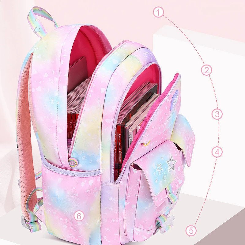 Princess Backpack teenager Schoolbag knapsack School Bags For Girls Kids Satchel Primary Orthopedic School Backpacks Children 241230