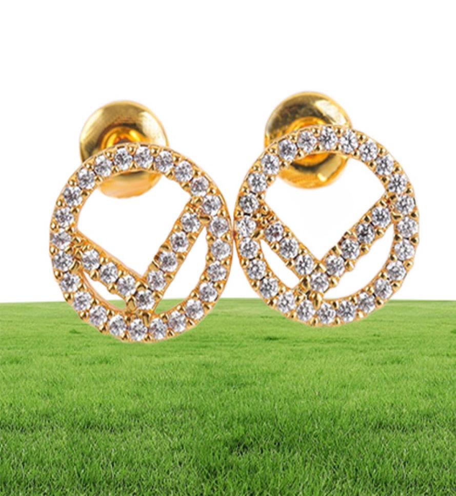 Classic Hoops Stud Designers Earring Diamond Earrings Luxury Designer Jewelry Women Circle Letter F Studs Love Necklace Hoop Mens 2241339