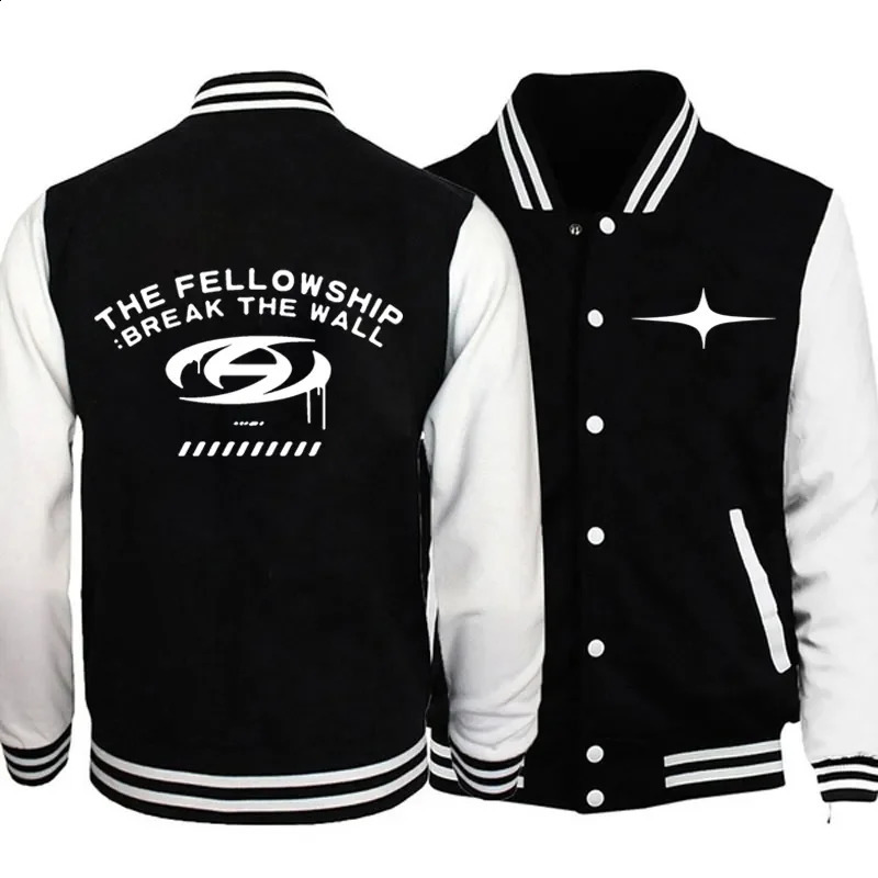 KPOP ATEEZ THE FELLOWSHIP BREAK THE WALL Baseball Jacket Women Men Bomber Jacket Outerwear Streetwear Hip Hop Baseball Uniform 241231