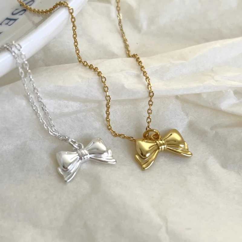 925 sterling silver necklace womens gold bow engagement exquisite jewelry wedding party Birtay Gif W241230
