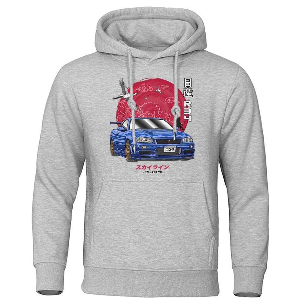 Jdm Culture Gtr R34 Printed Hoodie Mens Fashion Large Size Hoodie Autumn Fur Lined Hoodie Casual Super Large S - Xxl Clothing Womens W241230
