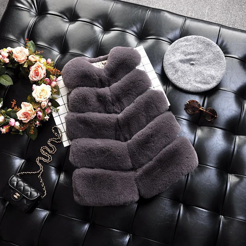 Kids Girls Faux Fur Vest Coats Winter Warm Waistcoat Sleeveless Children Fur Jacket Baby Girls Outwear 241230