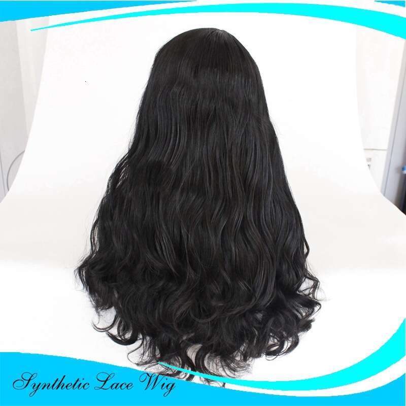 Lace Front Wig Cover T Shape 13 * 2.5 Hand Woven Black Wavy Synthetic Headband, T-Shaped Lace Wig Kq2 Kq2