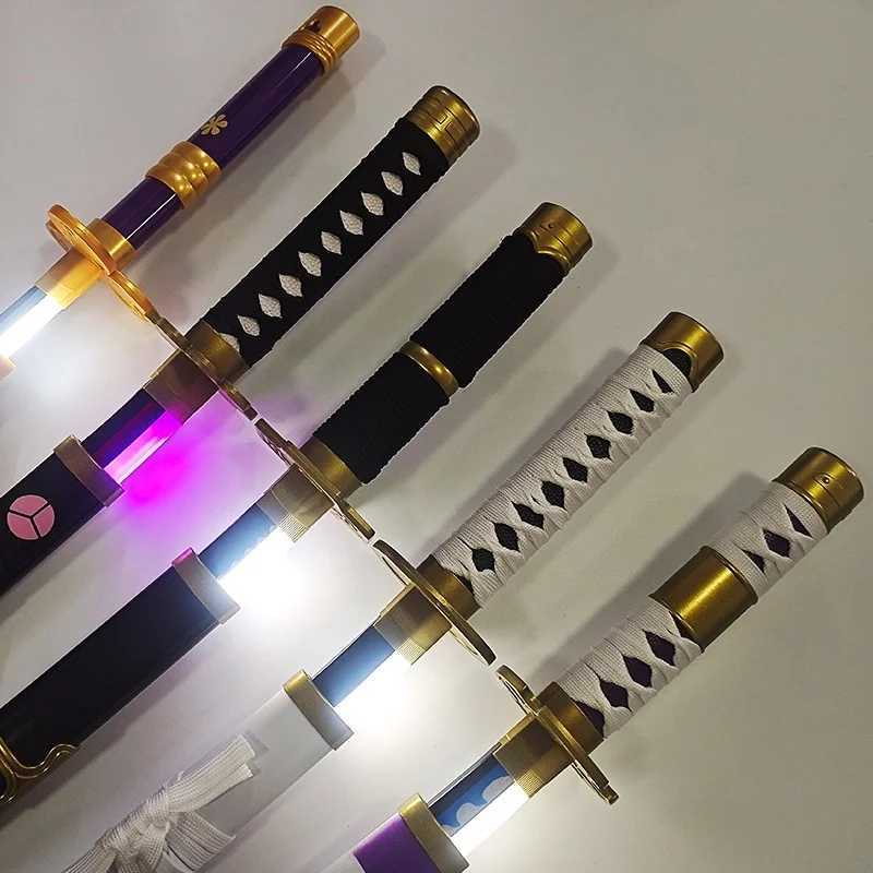 72/104cm Roronoa Zoro Katana glowing LED lightsaber animation Zoro role-playing prop life size Japanese Katana Sarai Sabre childrens toy Y241230