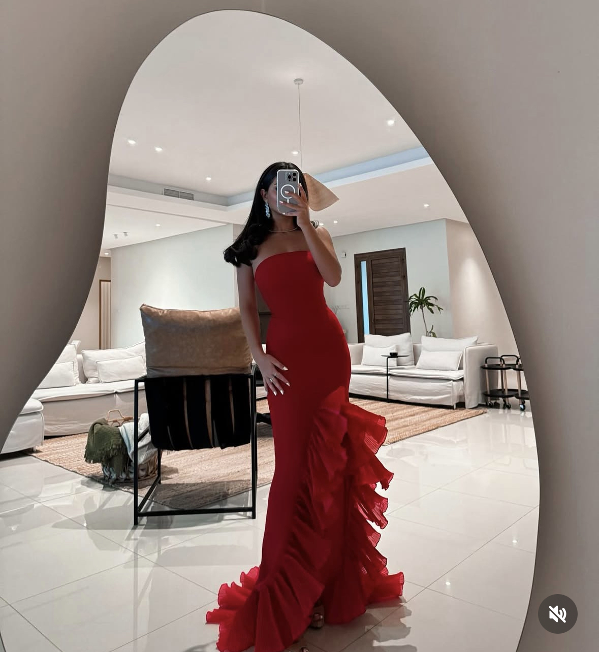 Ruffles Red Long Prom Dresses Slim Fit Strapless Sleeveless Side Split Evening Gowns 2025 Chic Simple Special Occasion Dress