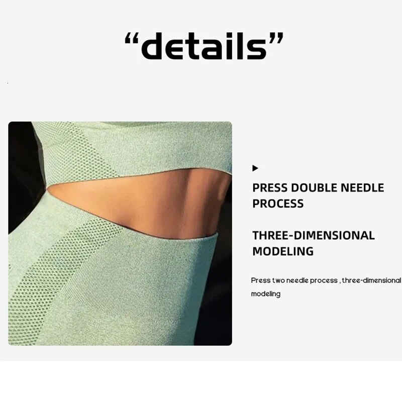 Women Seamless Workout Set 2 Piece High Waisted Yoga Outfits Short Sleeve Crop Top With Running Shorts Gym Activewear