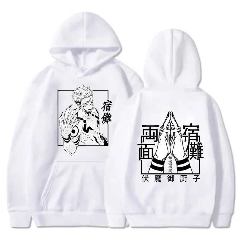 Jujutsu Kaisen Ryomen Sukuna Printed Hoodie Fashion Anime Graphic Wool Sleeping Mens Casual Loose Comfortable Hoodie W241230