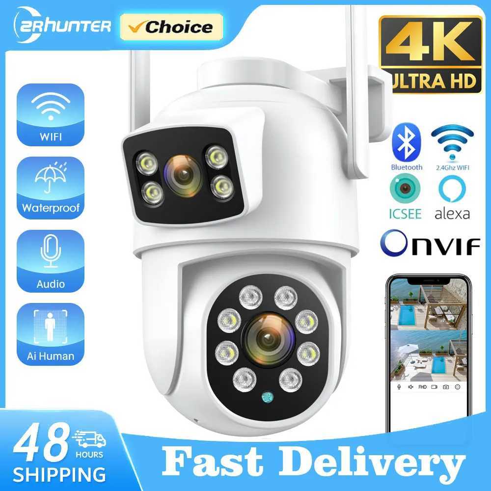 ZRHUNTER 8MP 4K PTZ IP Camera Dual-Lens Human Detect CCTV Security Camera Night Vision Outdoor Wifi Surveillance Camera ICsee Z241230
