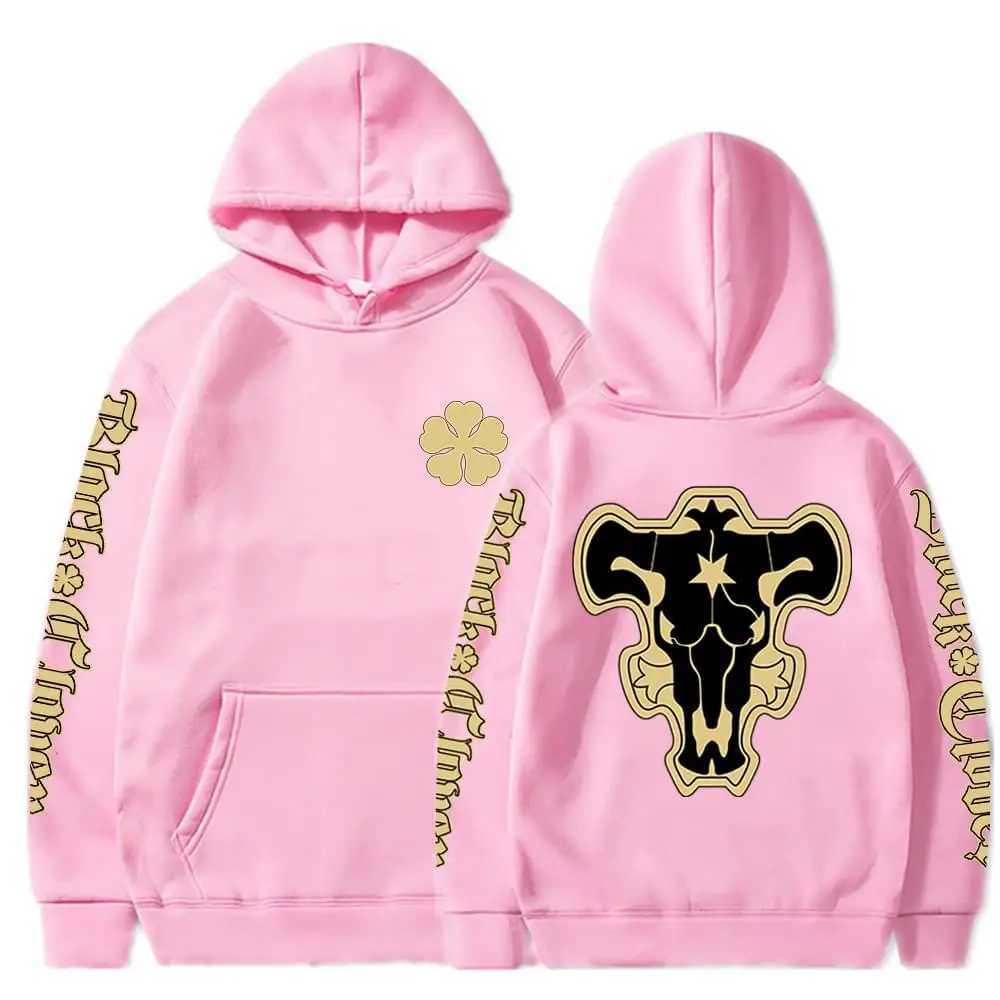 Black Clover Black Bulls Badge Hoodie Comfortable Long Sleeve Sweatshirt Mens Casual Over the Counter Streetwear W241230
