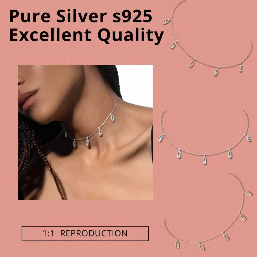 Mik original pure silver 925 necklace pendant luxury trend womens jewelry set W241230