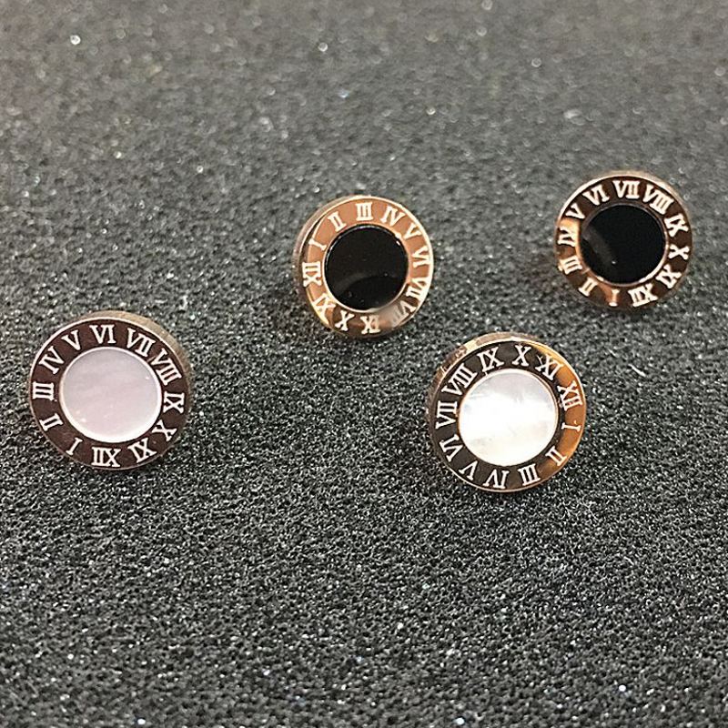 Gold Color Top Quality Women Fashion Jewelry Designer Stud Titanium Steel Drop Black Oil Love Luxury Earring For Lady Party Gifts