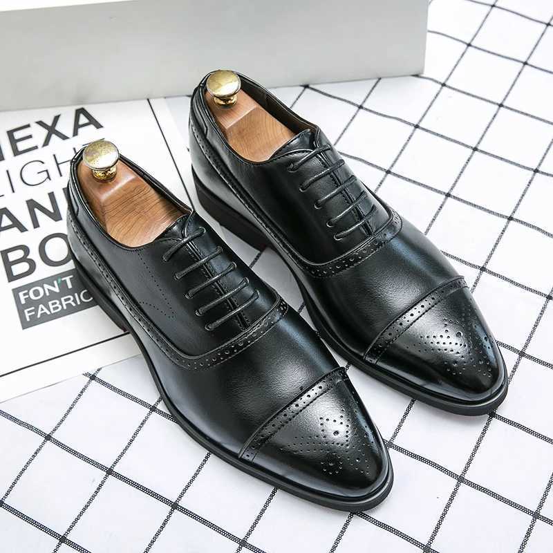 Mens New Formal PU Oversized Party Office Business Block Hot Red Sole Black Brown Size 38-48 Mens Shoes Z250402