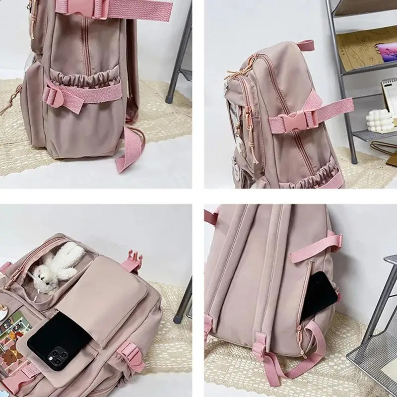 Girls Backpack Cute School Bags For Student Teens Girls Pockets Women Laptop Backpack Harajuku 241230