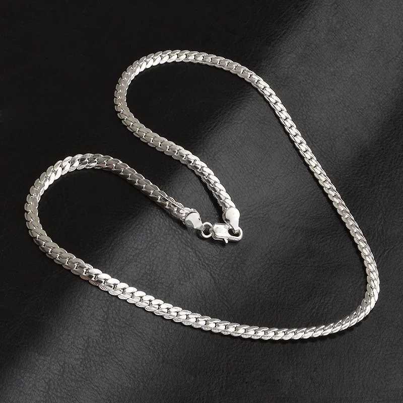 20-60cm 5mm Silver Luxury Brand Design Noble Necklace Chain Mens Fashion Wedding Engagement Jewelry W241230