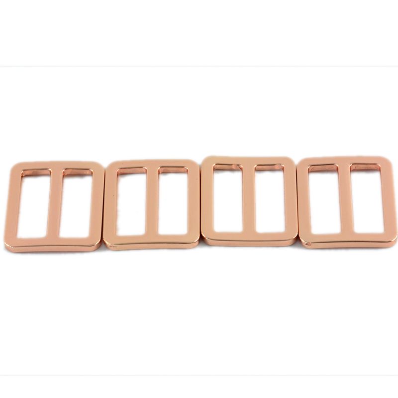 Zinc alloy tri glide slider buckle 25mm rosa gold metal hook for handbag