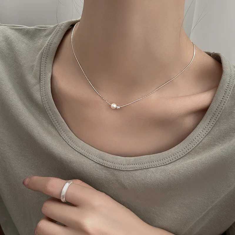 Christmas gift 925 sterling silver exquisite pearl necklace French retro style necklace chain luxury jewelry holiday gift W241230