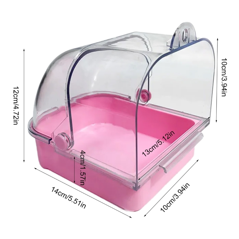 Bird Bath Tub Birdcages External Bathroom Cage Mounted Clear Shower Room Nonspill Bird Bathing Tub for Parakeets