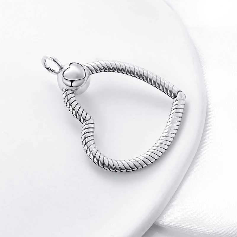 Simple 925 Silver Moment Heart Pendant O-shaped Charm Original Basic Chain Set Necklace DIY Anniversary Gift W241230
