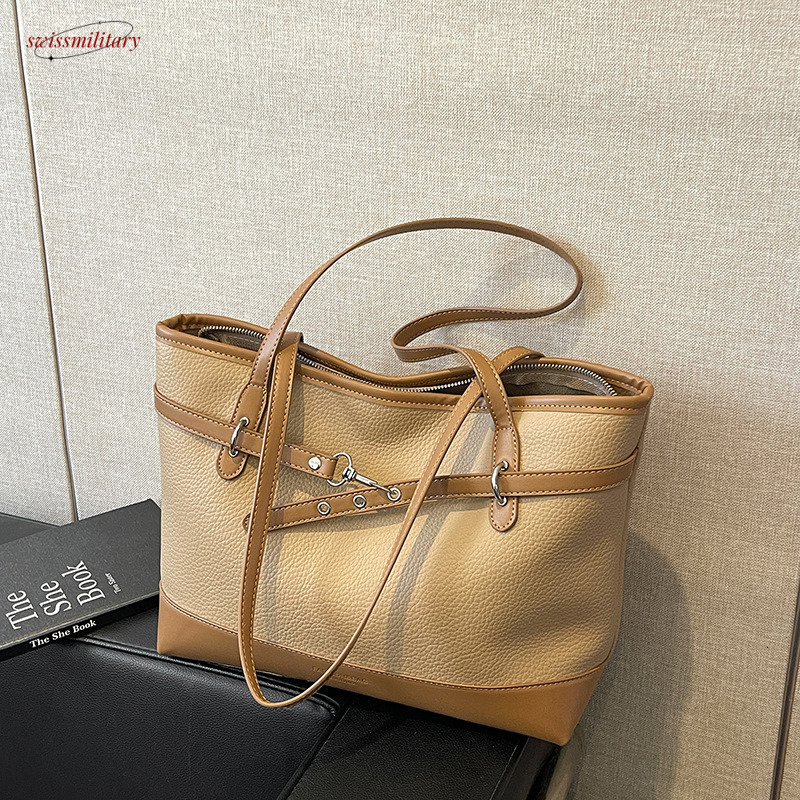 New large capacity for women's fashionable commuting tote bag, versatile high-end, portable and simple single shoulder bag #32 swissmilitary