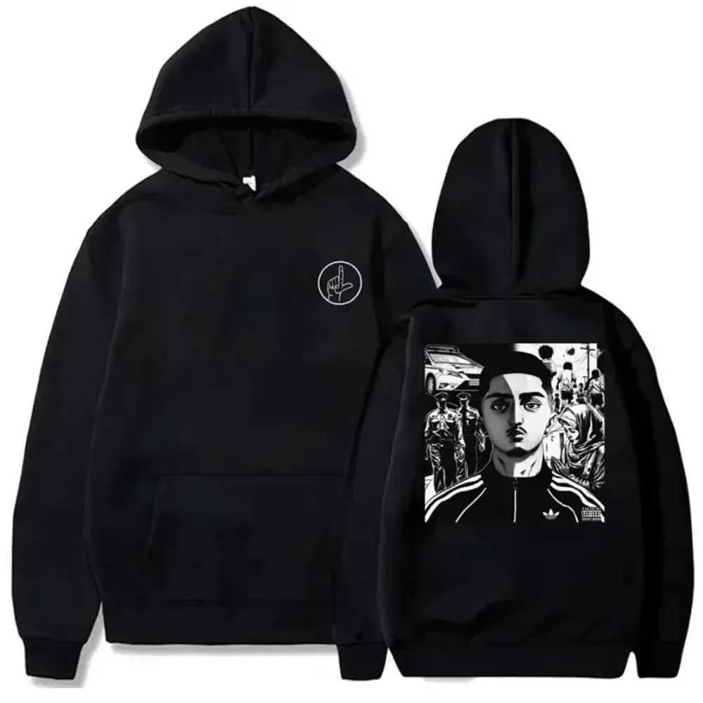 Autumn Winter MDLR Mens Hoodie Printed Zipper Hoodie Music Rap Singer Hip Hop Runner Long Sleeve Singer Womens Top Sportswear W241230