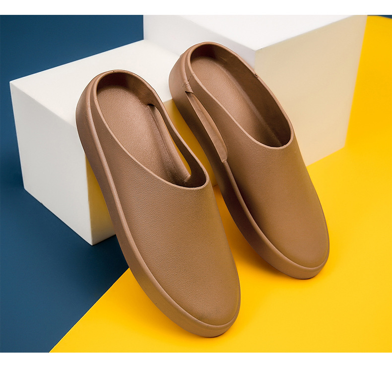 2025 new large-size baotou drag male fashion wear couple hundred pairs heelless lazy half slippers beach indoor and outdoor slippers female